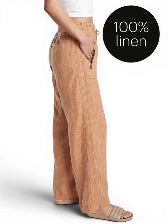 Athleta Pants - ATHLETA Cabo Linen Textured Wide Leg Pants Terracotta Resort size 4